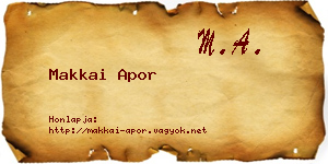 Makkai Apor névjegykártya
